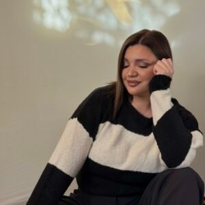 black & white cozy sweater